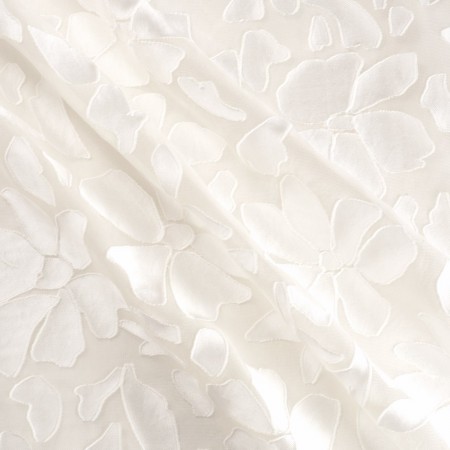 White jacquard organza fil cou