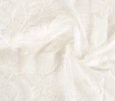 White leaves embroidered tulle