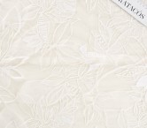 White leaves embroidered tulle