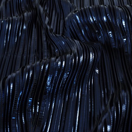 Dark navy pleated fluid foil