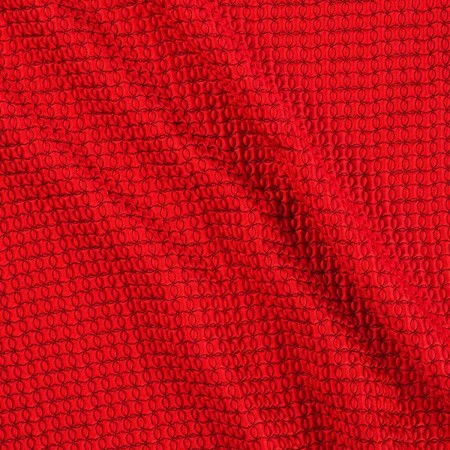 Red 3d effect geometric jacquard