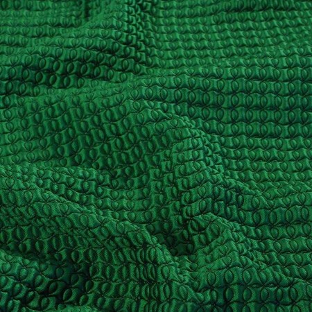 Green 3d effect geometric jacquard