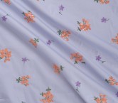 Lavender cotton floral embroid