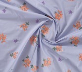 Lavender cotton floral embroid