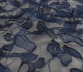 Navy organza flower on tulle