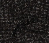 Tweed de cuadros lame negro