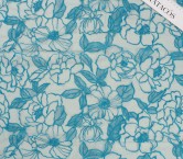 Turquoise embroidered flower o