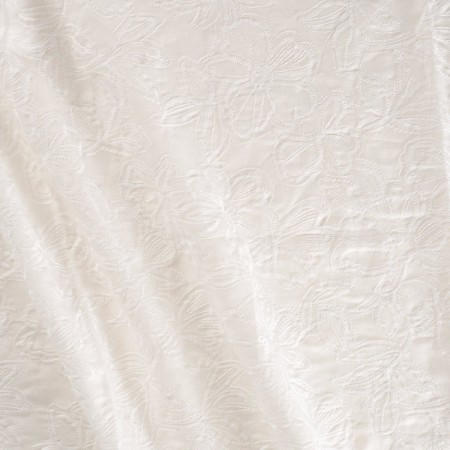 White embroidered cotton linen