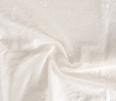 White embroidered cotton linen