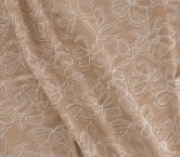 Beige embroidered cotton linen