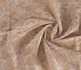 Beige embroidered cotton linen