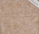 Beige embroidered cotton linen