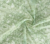 Green leaves embroidered in or