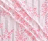 Pink embroidered cot/pl stripe