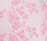 Pink embroidered cot/pl stripe