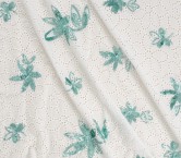 Turquoise embroidered cotton v