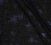 Black gold embroidered cotton