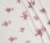 Pink embroidered cotton voile