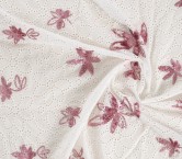 Pink embroidered cotton voile