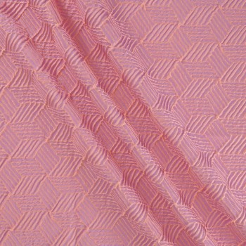 Jacquard cloquÉ geomÉtrico salmon lila