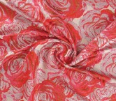 Jacquard flores lamÉ fuxia rojo