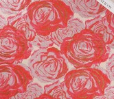 Jacquard flores lamÉ fuxia rojo