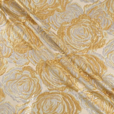 Jacquard flores lamÉ amarillo