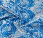 Jacquard flores lamÉ azul