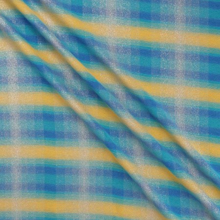 Blue yellow stripes jacquard