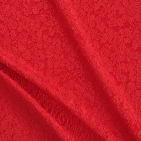 Jacquard cloquÉ floral rojo