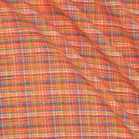 Tweed multicolor naranja acido