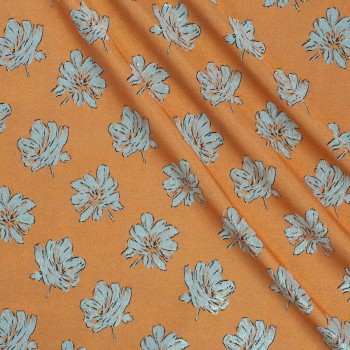 Jacquard floral lamÉ naranja