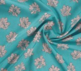 Jacquard floral lamÉ azul turquesa