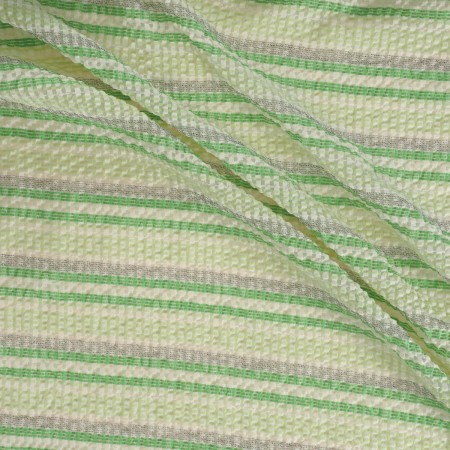 Green jacquard seersucker