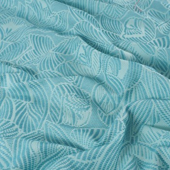 Jacquard vegetal turquesa