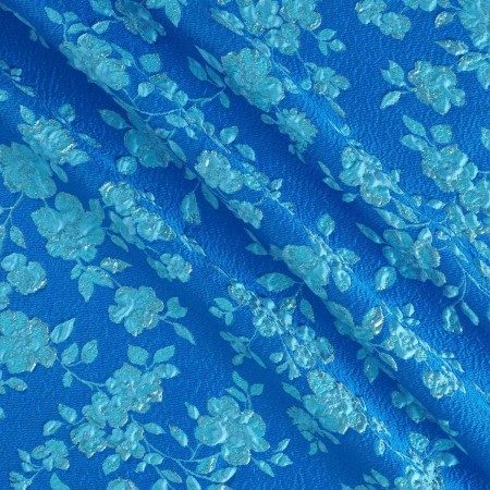 Blue floral jacquard