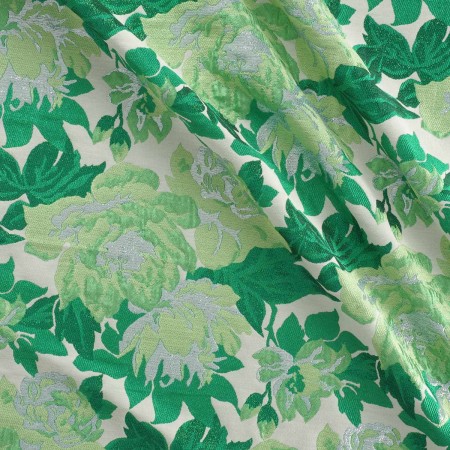 Jacquard flores lamÉ verde