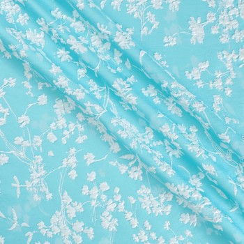 Jacquard floral lamÉ azul