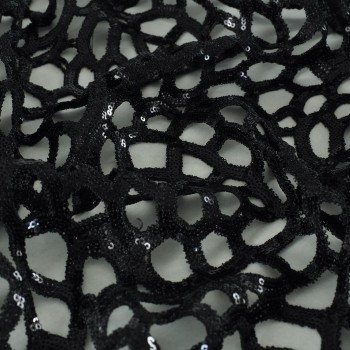 Black organic sequin net