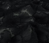 Black macro tulle flowers