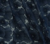 Navy macro tulle flowers