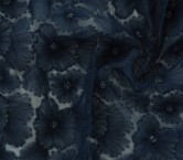 Navy macro tulle flowers