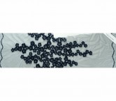 Navy 3d flowers in border desi