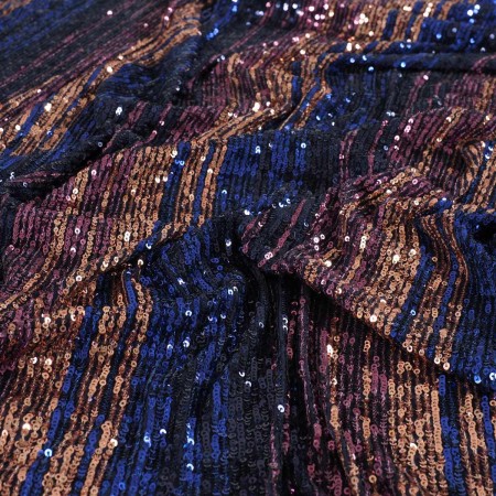 Blue malve striped sequins degr