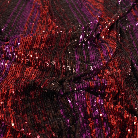 Violet brown striped sequins d