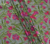 Fuxia embroidered floral branc