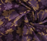 Violet jacquard mikado flowers