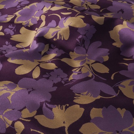 Violet jacquard mikado flowers