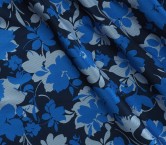 Jacquard mikado flores azul