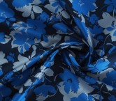 Jacquard mikado flores azul